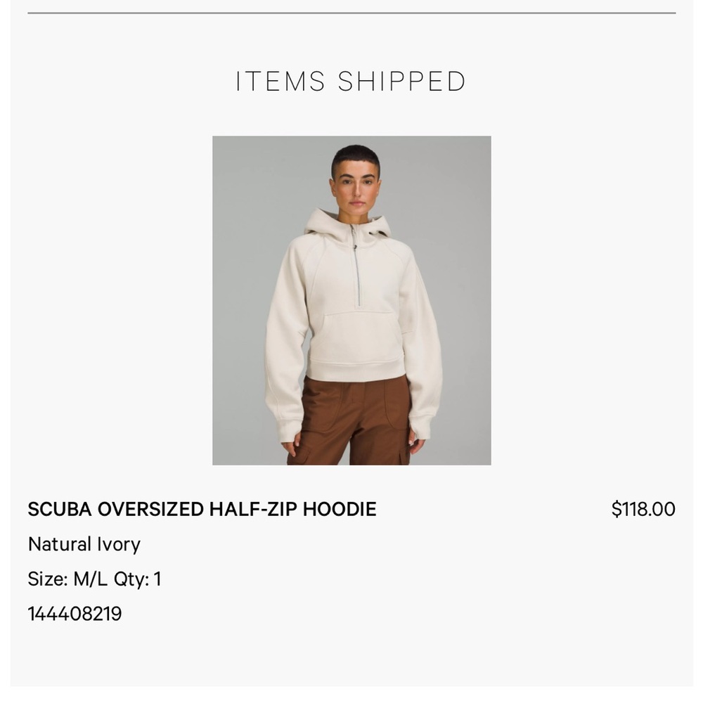Lululemon Athletica Ivory Hoodie
